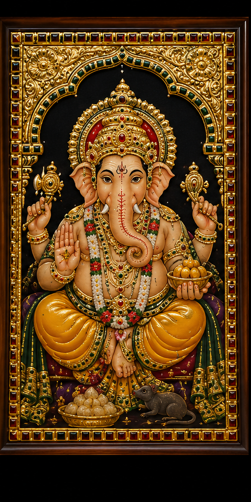 Lord Ganesha Tanjore painting