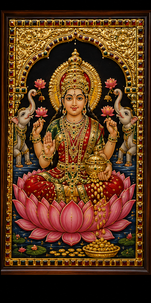 Goddess Lakshmi Tanjore painting
