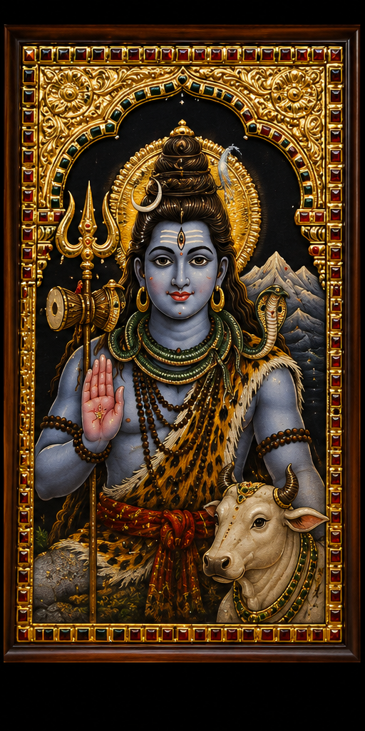 Lord Shiva Tanjore painting